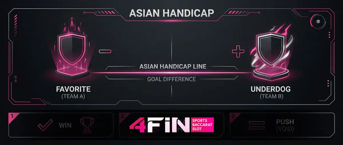 ภาพประกอบอธิบายราคาบอลแฮนดิแคป Asian Handicap คือ การแสดงการต่อประตูให้ทีมต่อและทีมรองอย่างเข้าใจง่ายบนเว็บ 4FINGAME